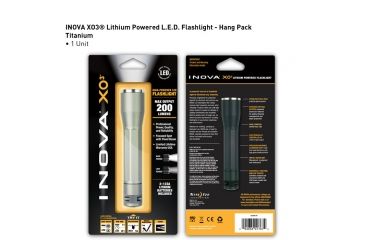 Image of Inova XO3 LED Flashlight, Titanium, Dual Mode, Gift Box XO3DM-GT