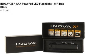 Image of Inova XS AAA 53 Lumens LED Flashlight, Black Body, Gift Box, Dual Mode XSDMA-GB