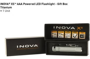 Image of Inova XS AAA 53 Lumens LED Flashlight, Titanium Body, Gift Box, Dual Mode XSDMA-GT