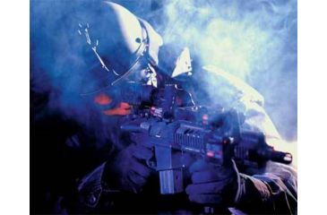 Image of EOTech AN/PEQ-2A IR Aiming Laser and Illuminator Mounted on M16