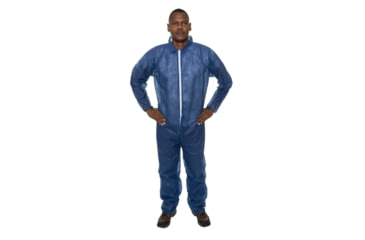 Image of International Enviroguard 2012 Polypropylene Coverall w/Elastic Wrist and Open Ankle, Navy Blue, 2XL, Case of 25, N2012XXL