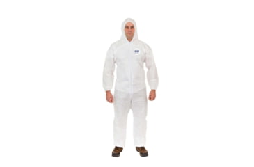 Image of International Enviroguard Body Filter 95+ 4028 Coverall w/Hood, Elastic Wrist &amp; Ankle, White, 2XL, Case of 25, 4028XXL
