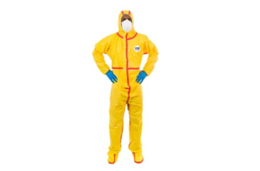 Image of International Enviroguard ChemSplash 1 Coverall w/Hood &amp; Boot, Elastic Wrist &amp; Ankle, Yellow, L, 6 Pack, 7019T-L