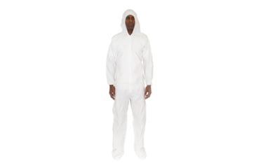 Image of International Enviroguard MicroGuard CE Coverall w/Hood, Boot, Tunnelized Elastic Wrist and Ankle, White, M, Case of 25, CE8019CI-M