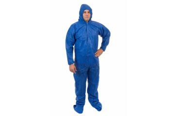 Image of International Enviroguard SmallS 2229 Coverall w/Attached Hood and Boot, Blue, Large, 25EA/CS 2229BL
