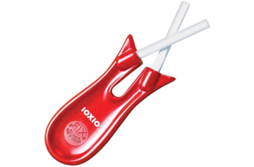 Image of IOXIO Fixed Ceramic Sharpener, 6.5in Overall, Red Synthetic Handle, Two 2.5in Round Ceramic Rods, Ideal For Blunt Knives And Sharpening Beginners, Red, MS-0905FS