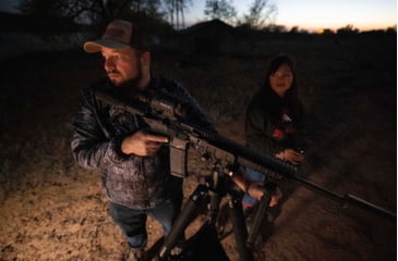Image of Thermal scope mounted to a rifle is effective for night shoots. 