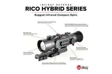 Image of IRay USA IRAYHYH50W RICO Hybrid 640 HYH50W Thermal Weapon Sight Black 3x 50mm Mu