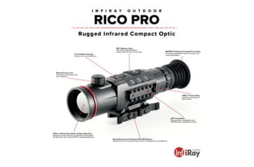 Image of IRay USA IRAYRH50P RICO PRO 640 RH50P Thermal Weapon Sight Black 3x 1.5x 50mm 25