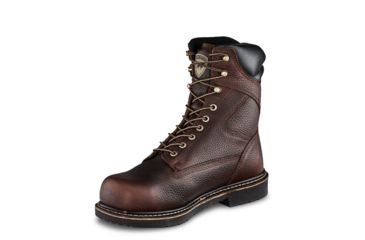 Image of Irish Setter Farmington 83824 Mens Boot w/ Safety Toe, 8 in Height, Dark Brown Worn Saddle Leather, EE Extra Wide Width, Brown, 10, 83824E2100
