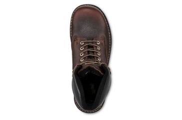 Image of Irish Setter Farmington 83824 Mens Boot w/ Safety Toe, 8 in Height, Dark Brown Worn Saddle Leather, EE Extra Wide Width, Brown, 10, 83824E2100