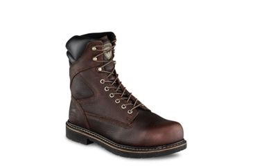 Image of Irish Setter Farmington 83824 Mens Boot w/ Safety Toe, 8 in Height, Dark Brown Worn Saddle Leather, EE Extra Wide Width, Brown, 10, 83824E2100