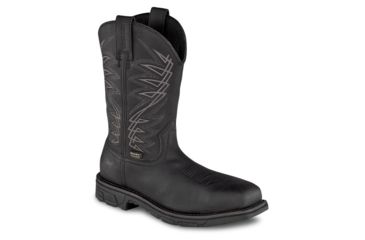 Image of Irish Setter Marshall 83956 Mens Pull-On Boot w/ Safety Toe, 11 in Height, Waterproof, Leather, EE Extra Wide Width, Black, 12, 83956E2120