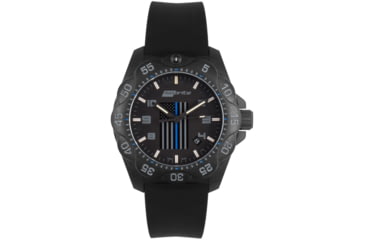Image of Isobrite Thin Blue Line T100 Tritium Mid-Size Watch, Black/Gray, 39.5mm, ISO3006