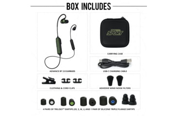 Image of ISOtunes Sport Advance BT 2.0 Protective Ear Plugs, 26 dB, 1 Pair, OD Green, Universal, IT-36B