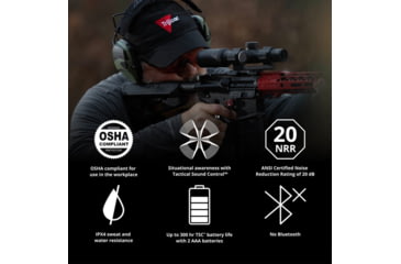 Image of ISOtunes Sport DEFY Slim Tactical Earmuffs, 20 NRR, Black, IT-42