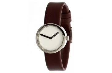 Image of Issey Miyake SILAp015 Twelve Ladies Watch - Brown Leather Band, Silver Case
