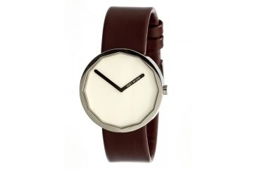 Image of Issey Miyake SILAp016 Twelve Mens Watch - Brown Leather Band, Silver Case