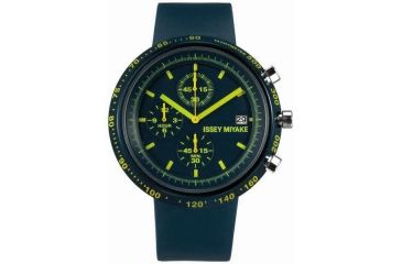 Image of Issey Miyake SILAt002 Trapezoid Al Mens Watch - Blue Band, Blue Case