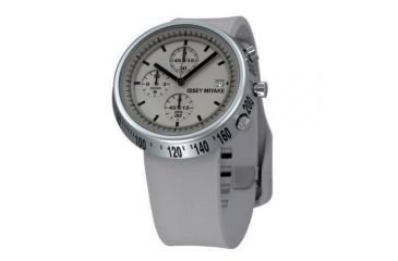 Image of Issey Miyake SILAt004 Trapezoid Al Mens Watch - White Band, Silver Case