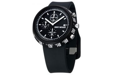Image of Issey Miyake SILAt005 Trapezoid Al Mens Watch - Black Band, Black Case