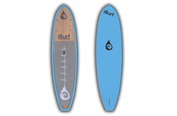 Image of iSurf Yogi Fisher Stand Up Paddle Board - 11 1in, Bamboo/Blue, 20-125-111