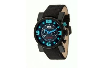 Image of Ita 00.05.09 B Compax Factory Mens Watch, Blue Numbers, Black Band
