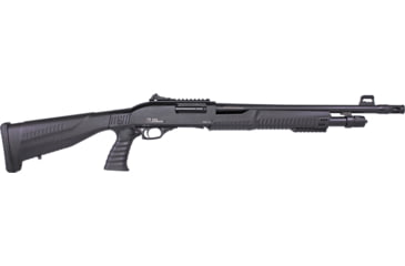 Image of Iver Johnson Arms Pump Pistol Grip 3in Tactical Pump Shotgun, 12 Gauge, 18in BBL, Synthetic Black Stock, Fiber Optic Front Sight, 5RD Capacity, Blued Black, PAS12PG RAIL