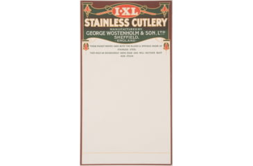 Image of Ixl Stainless Cutlery Display Card, 5.75in x 10.5in, Cardboard, White w/ Green/Gold/Red/Purple/Black Trim, IXL14
