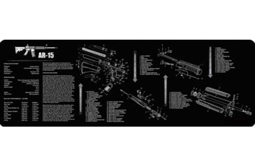 Image of JE Machine Tech 12x36 inch AR Rifle Maintenance Cleaning Mat w/AR-15 Imprint, Black TS-GT26