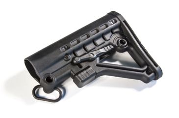 Image of JE Machine Tech Featureless CA Compliant Skeleton A-Frame Commercial Pinned Buttstock, Black PS-ST6B-CA