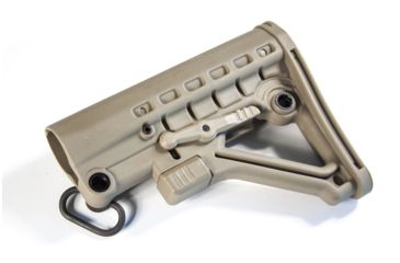 Image of JE Machine Tech Featureless CA Compliant Skeleton A-Frame Commercial Pinned Buttstock, Tan PS-ST6T-CA