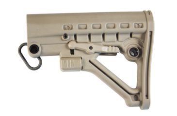 Image of JE Machine Tech Featureless CA Compliant Skeleton A-Frame Commercial Pinned Buttstock, Tan PS-ST6T-CA