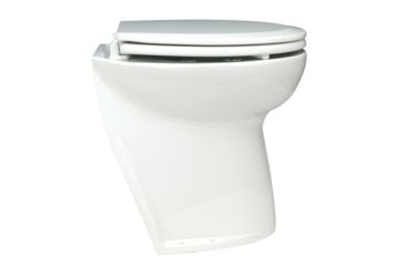 Image of Jabsco Deluxe Flush Electric Toilet - Raw Water - Angled Back 31474