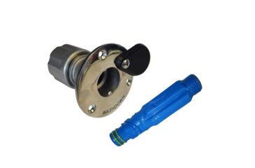 Image of Jabsco Steel Quick-Release Hose Deck Mount Fitting and Hose Adapter Stainless 34532