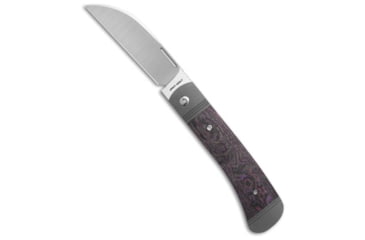 Image of Jack Wolf Knives Diamondback Jack Folding Knife, 3.35in, CPM S90V Stainless Steel, Wharncliffe Blade, Carbon Fiber, Black/Purple Handle, Black/Purple/Gray, 7.55 inch, BHQ-213887