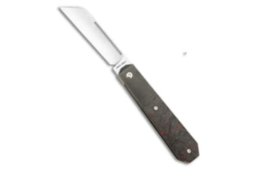 Image of Jack Wolf Knives Jack Wolf Knives After Hours Jack Frame Lock Knife Dark Matter CF 3.15" Satin, Black/Red, CPM S90V, adult, BHQ-211016