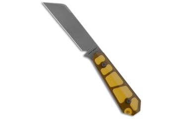 Image of Jack Wolf Knives Midnight FIXedc Fixed Blade Knife, 2.95in, CPM S90V Stainless Steel, Sheepsfoot Blade, ULTEM, Yellow Handle, Yellow/Gray, 5.87 inch, BHQ-202351