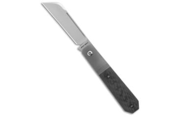 Image of Jack Wolf Knives Midnight Jack Folding Knife, 2.91in, CPM S90V Stainless Steel, Sheepsfoot Blade, Titanium, Carbon Fiber, Black/Gray Handle, Black/Gray/Gray, 6.75 inch, BHQ-195277