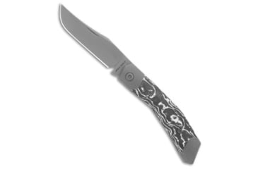 Image of Jack Wolf Knives Jack Wolf Knives Mini Cyborg Jack Slip Joint Knife White Marble CF 2.6" BB/SW, Black/White, CPM S90V, adult, BHQ-201004