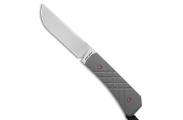 Image of Jack Wolf Knives Jack Wolf Knives Pioneer FIXedc Knife Cross Hatch Titanium 2.9" Satin, Gray, CPM S90V, adult, BHQ-232322