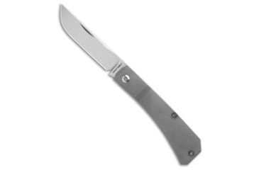 Image of Jack Wolf Knives Jack Wolf Knives Pioneer Jack Slip Joint Knife Smooth Titanium 2.9" Hand Satin, Gray, CPM S90V, adult, BHQ-189808