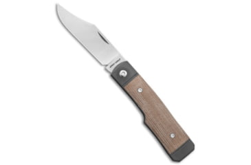 Image of Jack Wolf Knives Jack Wolf Knives Sharpshooter Jack Slip Joint Knife Natural Micarta 3" Satin, Tan, Bohler M390, adult, BHQ-141932