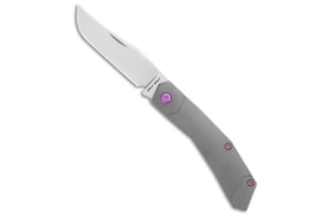 Image of Jack Wolf Knives Jack Wolf Mini Cyborg Jack Slip Joint Knife Ti/Pink Hardware 2.6&quot; Hand Satin, Gray/Pink, CPM S90V, adult, BHQ-201007