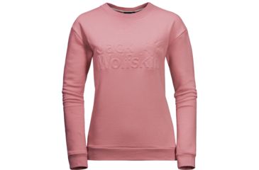 Image of Jack Wolfskin Logo Sweatshirt - Womens, Rose Quartz, Small, 1707191-2131002