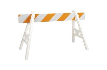 Image of Jackson Safety Plastic A-Frame Barricade Rail 2in. x 6in., White 17629