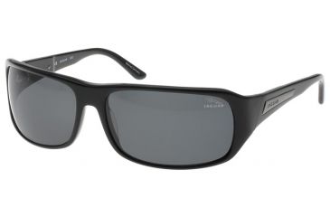 Image of Jaguar 37102 Black Frame, Grey Polarized Lenses Mens Sunglasses 37102-6100