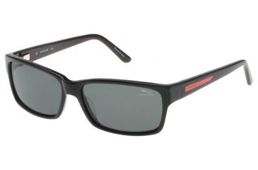 Image of Jaguar 37109 Mens Sunglasses, Black-Red/Grey Polarized Lenses, 57-15-135 37109-8840