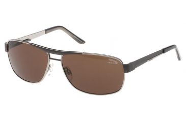 Image of Jaguar 37329 Mens Sunglasses, Black-Silver/Brown-Lenses, 62-14-135 37329-794