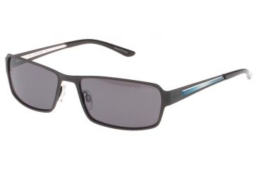 Image of Jaguar 37333 Mens Sunglasses, Black-Blue/Grey Flash Lenses, 59-16-135 37333-800